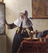 VERMEER VAN DELFT, Jan Young Woman with a Water Jug wer USA oil painting artist